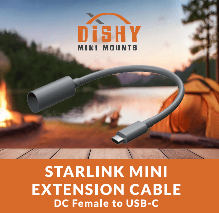 Starlink Mini - DC Extension Cable (to USB - C) - Dishy Mini Mounts - Australia